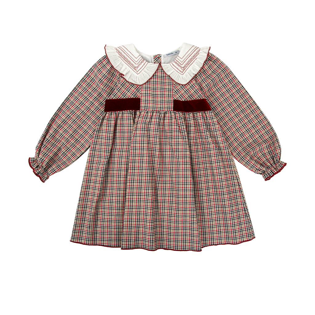 VESTIDO TARTÁN CUELLO