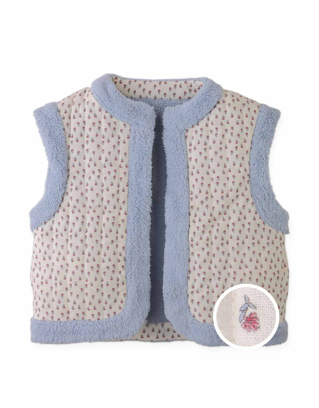 CHALECO FLORAL REVERSIBLE