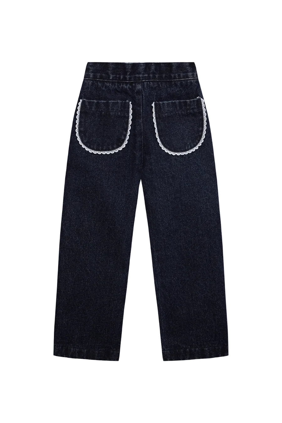 PANTALÓN VAQUERO BOLSILLOS PUNTILLA